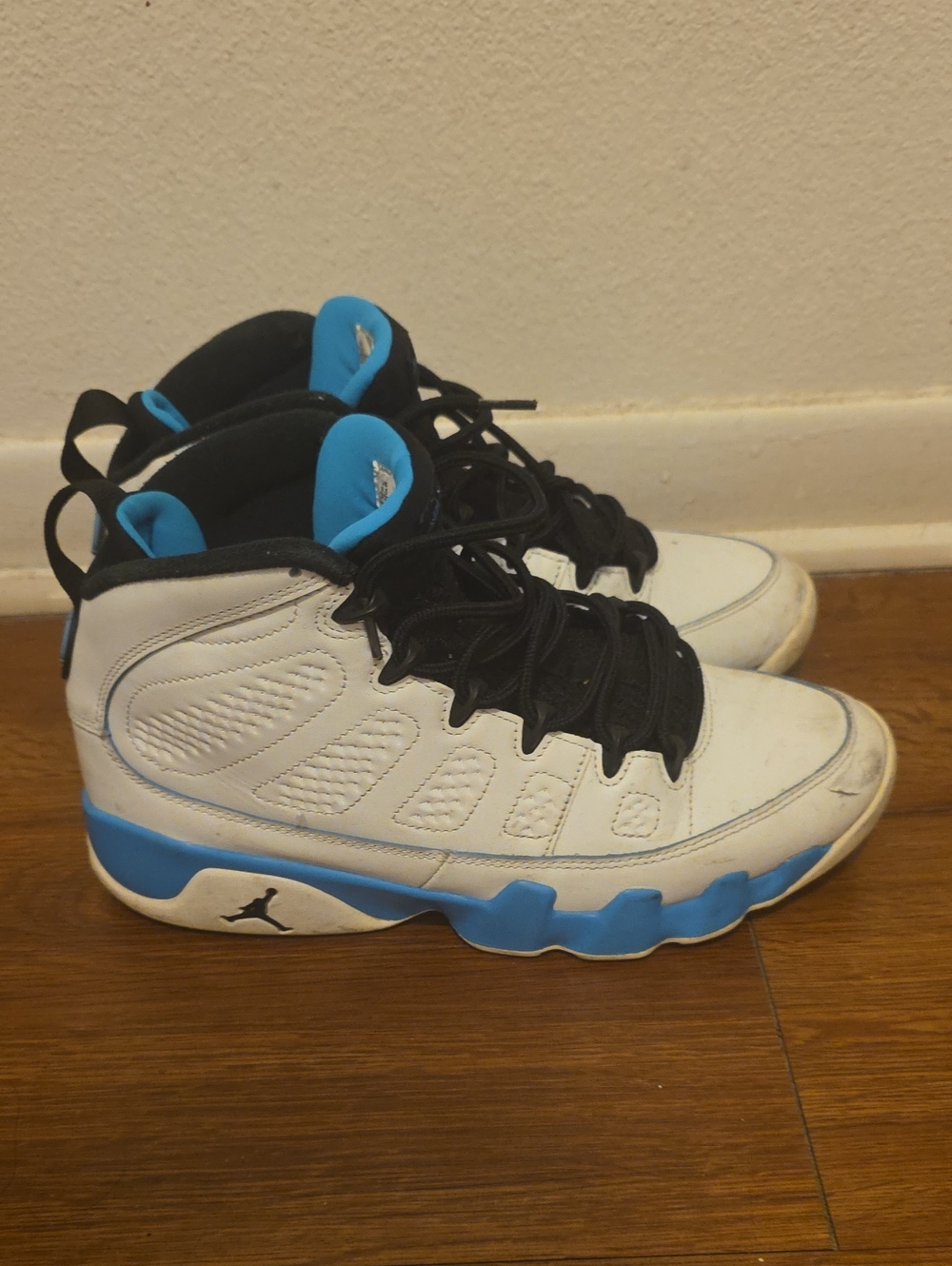 Nike Kids White and Blue High-Top Sneakers